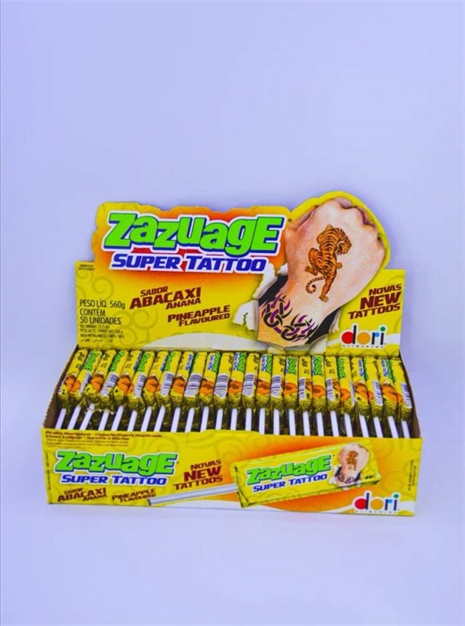 Жевательная конфета "Зазуага" с татуировкой 11,2 гр. 50 шт. уп. 00193 - фото 1083