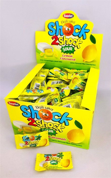 Жевательная резинка "Shock2Shock" лимон 4 гр. 100 шт. уп. 02337 - фото 1740