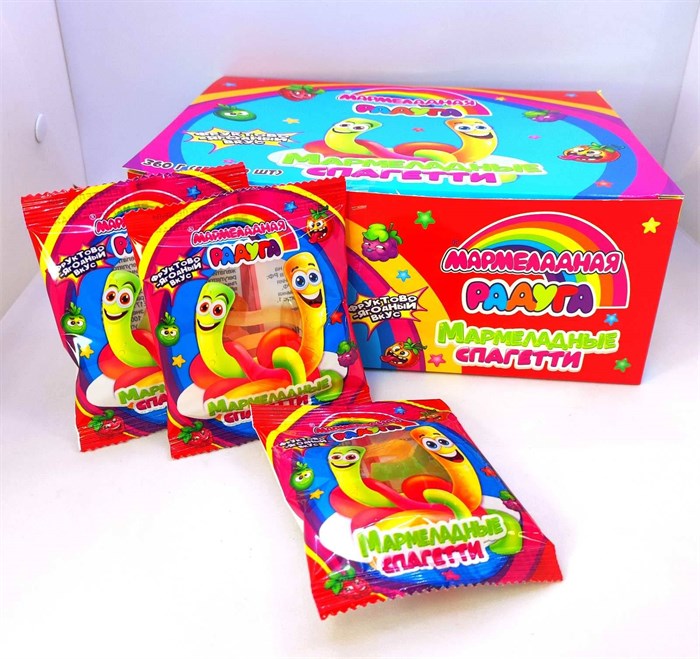 Жевательный Мармелад Мармеладная Радуга (Мармеладные Спагетти) 12 гр. 30 шт. уп. 01762 - фото 1790