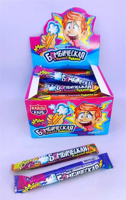 Жевательная резинка с кислой пудрой "Бомбическая" ассорти 10 гр. 48 шт. уп. 00163 - фото 1848