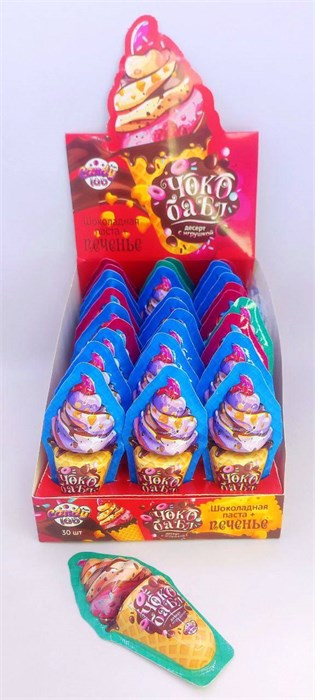 Изделие кондитерское с игрушкой «Чокобабл»: десертная паста с печеньем 7 гр. 30 шт. уп. 02866 - фото 1873