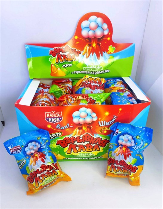 Десерт желейный со взрывной карамелью и татуировкой «Взрывная Лава» 27 гр. 30 шт. уп. 02916 - фото 2375