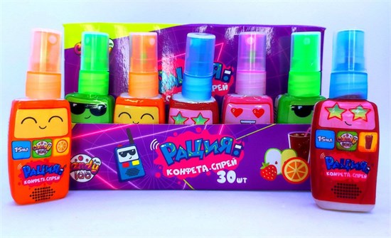Конфета-спрей «Рация» ассорти 15 мл. 30 шт. уп. 01097 - фото 2473