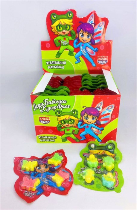 Жевательный мармелад "Леди Бабочка и Супер Фрог" ассорти 9 гр. 30 шт. уп 02937 - фото 2634