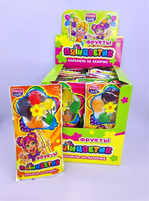 Карамель на  палочке "Пятицветик" 12 гр. 30 шт. уп. 00211 - фото 2646