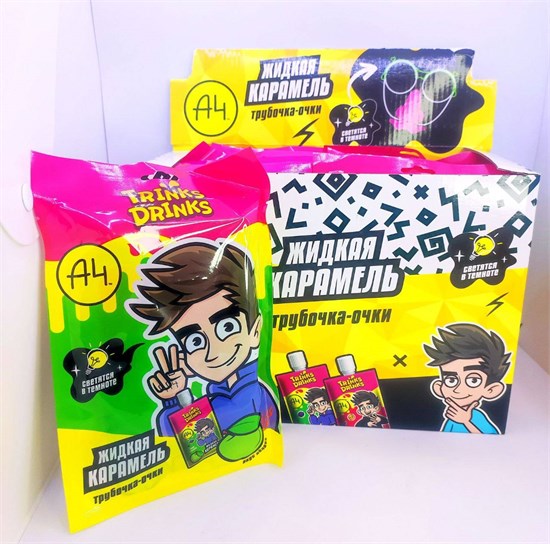 ВЛАД А4 TRINKS DRINKS Жидкая конфета с "очками" 70 гр. 12 шт. уп. 02786 - фото 2719