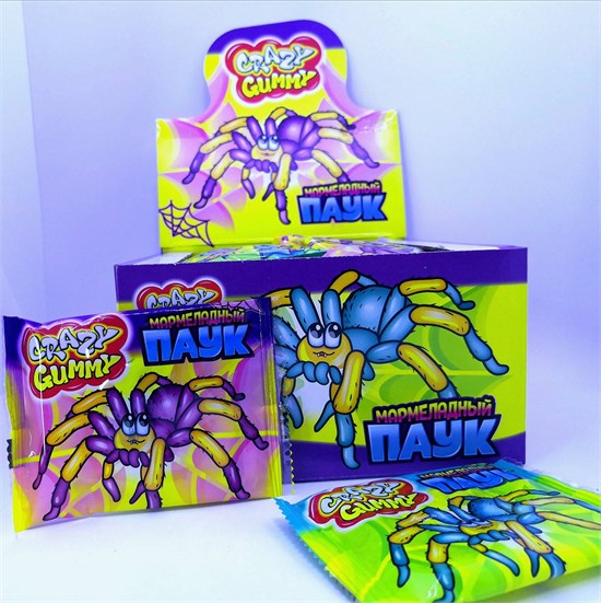 Мармелад «CRAZY GUMMY. Мармеладный паук» 15 гр. 36 шт. уп 00224 - фото 2882