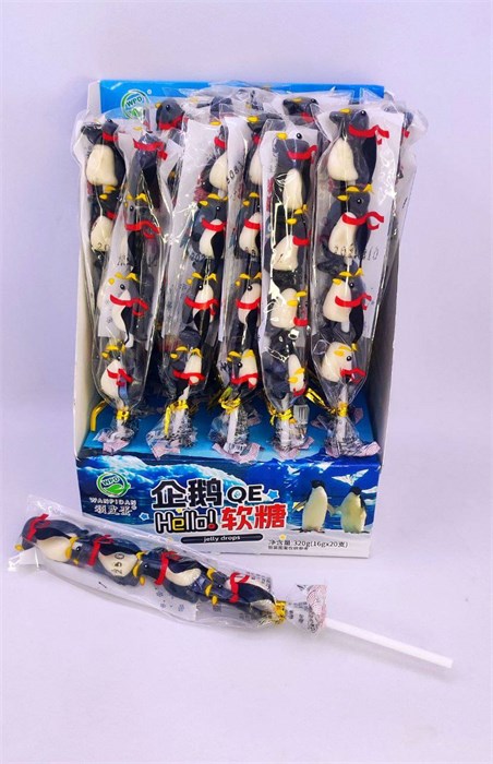 Мармелад WANPIDAN на палочке ПИНГВИН 16 гр. 20 шт. уп. 02886 - фото 2890