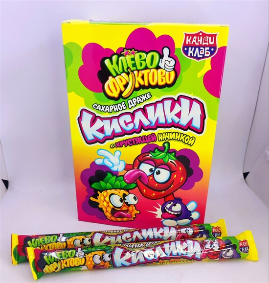 Сахарное драже с хрустящей начинкой "Кислики Клево-Фруктово" 18 гр. 30 шт. уп. 02746 - фото 3337