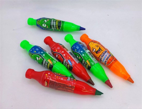 Конфета Карандаш с татуировкой со вкусом апельсина, со вкусом лимона, со вкусом колы ZVN TM 5 гр., 30 шт. уп. 02913 - фото 3421