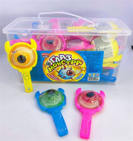 Десерт желейный со взрывной карамелью «Глаз Монстра» ассорти 14 гр. 30 шт. уп 02932 - фото 3443