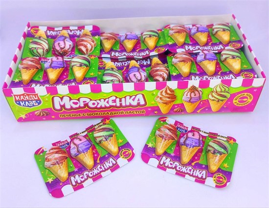 Печенье с шоколадной пастой "Мороженка" 9 гр. 30 шт. уп 02894 - фото 3463