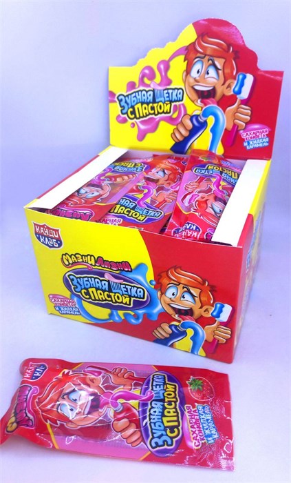 Сахарное драже "Зубная щетка с пастой" 15 гр. 30 шт. уп 00226 - фото 3806