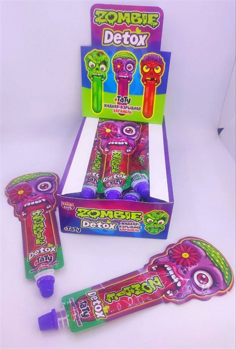 Жидкая карамель "Zombie Detox" (со взрывной карамелью и татуировкой) ассорти 7 гр. 30 шт. уп. 00757 - фото 3816