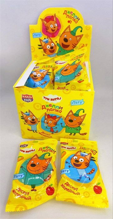 Десерт желейный лапка с татуировкой "Джелли Лапка" (Три кота) 25 гр. 20 шт. уп. 02946 - фото 3854