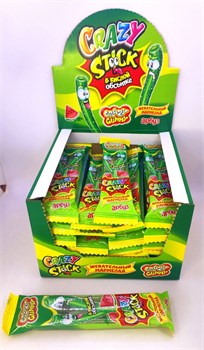 Жевательный мармелад в кислой обсыпке «CRAZY GUMMY. CRAZY STICK» Арбуз 20 гр. 24 шт. уп. 01805