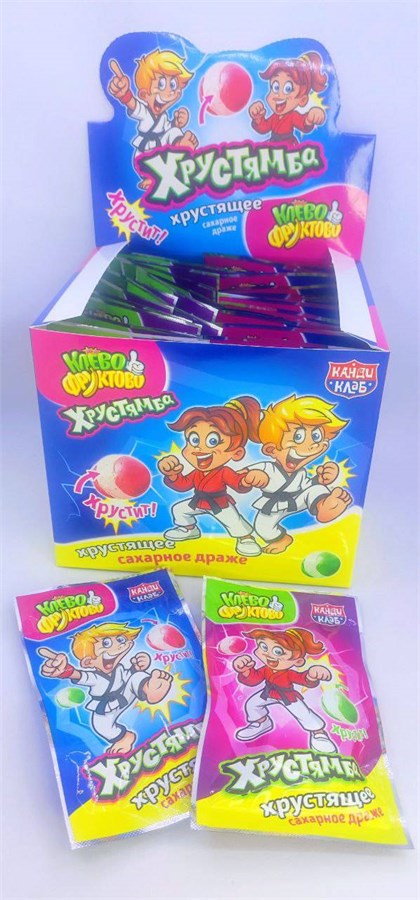 Хрустящее сахарное драже "Хрустямба. Клёво-Фруктово" 10 гр. 30 шт. уп 02965