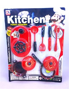 Набор Посуды + Плита на листе, 9 эл. размер 28 см *21 см 02288