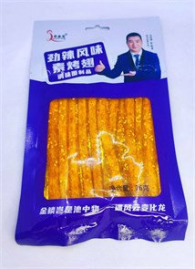 Cнэк "Lyu jin long" Пряные палочки с кунжутом 76 гр. 10 шт. уп. (9878) Сиреневая 02431