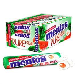 Жевательная резинка "Mentos"  Pure fresh арбуз 15.5 гр. 24 шт 00760