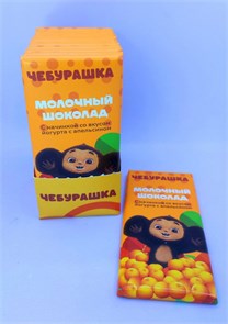Молочный шоколад «Чебурашка» с начинкой со вкусом йогурта с апельсином 80г*12шт* 01455