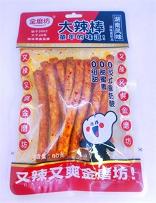 Снек "JINMOFANG" острые палочки, 80 гр (2074) 02350