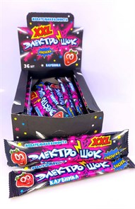 Жевательная конфета "Электрошок" XXL со вкусом Клубники 25 гр. 36 шт. уп. 01698