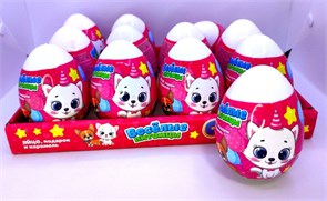 Игрушка "Яйцо пластиковое" Весёлые питомцы 10 гр. 12 шт. уп. 01069