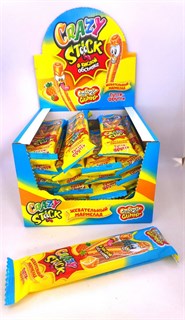 Жевательный мармелад в кислой обсыпке «CRAZY GUMMY. CRAZY STICK» Тутти фрутти 20 гр. 24 шт. уп. 01809
