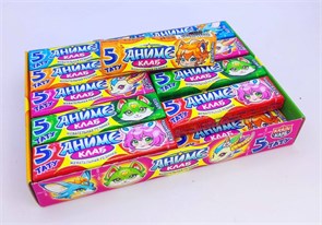 Жевательная резинка в пластинках с татуировками "Аниме Клаб" ассорти 12,5 гр. 20 шт. уп. 02570