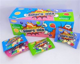 Кислые жевательные конфеты-драже «SOURS MIX», 5 гр. 30 шт. уп. 01276