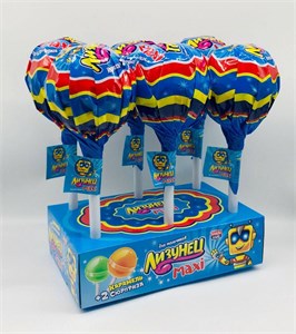 Лизунец MAXI. Карамель на палочке с жевательной резинкой и подарком в наборе (для мальчиков) 125 гр. 02945