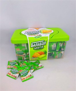 Жев. резинка«ТРОПИЧЕСКИЙ БАЛАБОЛ МЕГА»со вкусом ананаса и мяты 486г (2,7г*180шт) 03068