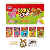 Мягкая карамель с игрушкой и татуировкой "Супер Стик с 3D пазлом" (животные) 5 гр. 40 шт. уп. 02596